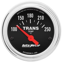 TRAD CHROME 2-1/16" TRANS TEMP 100-250Â°F, SHORT SWEEP ELECT. AUTO METER - 2552
