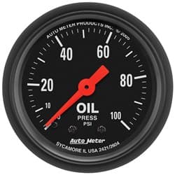 Z-SERIES 2-1/16" OIL PRESSURE 0-100PSI, MECHANICAL, 10FT AUTO METER - 2604