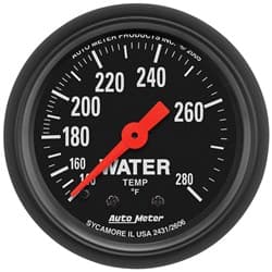Z-SERIES 2-1/16" WATER TEMP 140-280Â°F, MECHANICAL, 6FT AUTO METER - 2606
