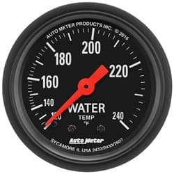 Z-SERIES 2-1/16" WATER TEMP 120-240Â°F, MECHANICAL, 6FT AUTO METER - 2607