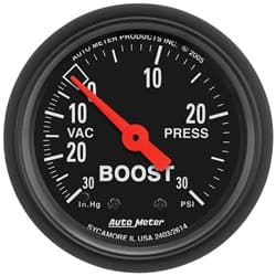 Z-SERIES 2-1/16" BOOST/VACUUM 30IN/HG-30PSI, MECHANICAL,10FT AUTO METER - 2614