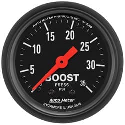 Z-SERIES 2-1/16" BOOST GAUGE 0-35PSI, MECHANICAL, 10FT AUTO METER - 2616