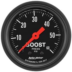 Z-SERIES 2-1/16" BOOST GAUGE 0-60PSI, MECHANICAL, 10FT AUTO METER - 2617