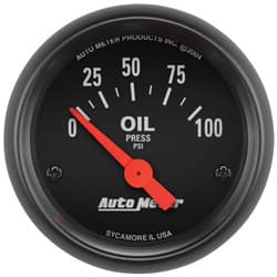 Z-SERIES 2-1/16" OIL PRESSURE 0-100PSI, SHORT SWEEP ELECTRIC AUTO METER - 2634