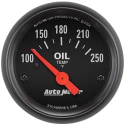 Z-SERIES 2-1/16" OIL TEMP 100-250Â°F, SHORT SWEEP ELECT. AUTO METER - 2638
