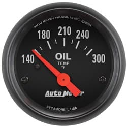 Z-SERIES 2-1/16" OIL TEMP 140-300Â°F, SHORT SWEEP ELECT. AUTO METER - 2639