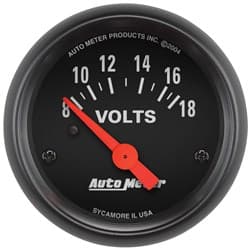 Z-SERIES 2-1/16" VOLTMETER 8-18 VOLTS, SHORT SWEEP ELECT. AUTO METER - 2645