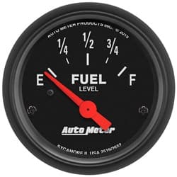 Z-SERIES 2-1/16" FUEL LEVEL 73-10 OHMS, SHORT SWEEP ELECT AUTOMETER / 2652