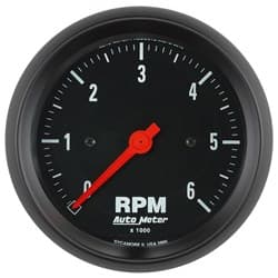 Z-SERIES 3-3/8" TACHOMETER 0-6,000RPM, IN-DASH AUTO METER - 2695