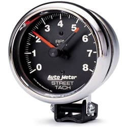 TRAD CHROME 3-3/4" TACHOMETER 8,000RPM, WITH MOUNTING CUP AUTO METER - 2895