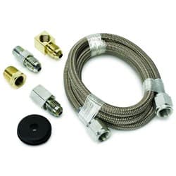 3-FT BRAIDED STAINLESS HOSE -4 -4AN INCLUDES FITTINGS AUTO METER - 3227