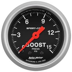 SPORT-COMP 2-1/16" BOOST GAUGE 0-15PSI, MECHANICAL, 10FT AUTO METER - 3302