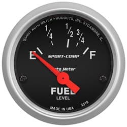 SPORT-COMP 2-1/16" FUEL LEVEL 16-158 OHM, SHORT SWEEP ELECT. AUTO METER - 3318