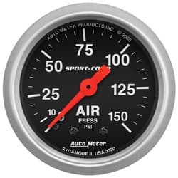 SPORT-COMP 2-1/16" AIR PRESS. 0-150 PSI, MECHANICAL AUTO METER - 3320