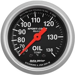 SPORT-COMP 2-1/16" OIL TEMP 60-140Â°C, MECHANICAL, 6FT AUTO METER - 3341-M
