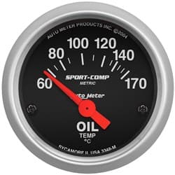 SPORT-COMP 2-1/16" OIL TEMP 60-150Â°C, SHORT SWEEP ELECT. AUTO METER - 3348-M