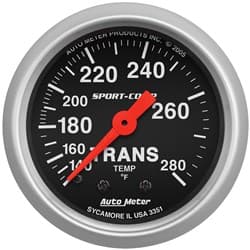 SPORT-COMP 2-1/16" TRANS TEMP 140-280Â°F, MECHANICAL, 8FT AUTO METER - 3351