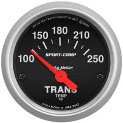 SPORT-COMP 2-1/16" TRANS TEMP 100-250Â°F, SHORT SWEEP ELECT. AUTO METER - 3357