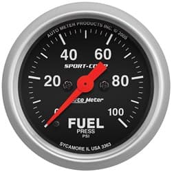SPORT-COMP 2-1/16" FUEL PRESS 0-100PSI, FULL SWEEP ELECTRIC AUTO METER - 3363