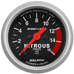 SPORT-COMP 2-1/16" NITROUS 0-1600PSI, FULL SWEEP ELECT. AUTO METER - 3374
