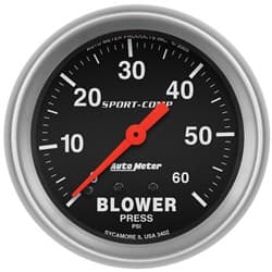 SPORT-COMP 2-5/8" BLOWER PRESS 0-60PSI, MECHANICAL, BOOST AUTO METER - 3402