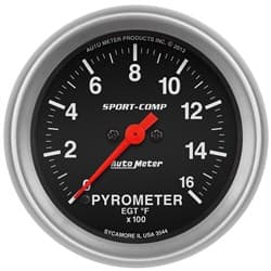 SPORT-COMP 2-5/8" PYROMETER 0-1600Â°F, FS ELECT, 10' PROBE AUTO METER - 3544