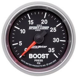 SPORT-COMP II 2-1/16 BOOST 0-35PSI, MECHANICAL, 10FT AUTO METER - 3604