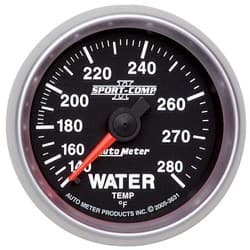 2-1/16 WATER TEMP, 140- 280`F 2-1/16  SPORT-COMP II AUTO METER - 3631