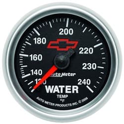 2-1/16" MECH WATER 120-240F BLACK FACE, GM CHEVY BOWTIE AUTOMETER / 3632-00406