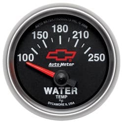 2-1/16" ELECT WATER 100-250F BLACK FACE, GM CHEVY BOWTIE AUTOMETER / 3637-00406