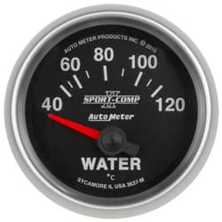 2-1/16" WATER TEMP 40-120'C SPORT-COMP II, SS ELECTRIC AUTO METER - 3637-M