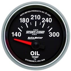 2-1/16 OIL TEMP, 140- 300`F, 2-1/16  SPORT-COMP II AUTO METER - 3648
