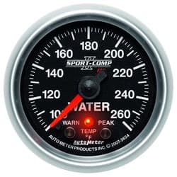 SPORT-COMP II 2-1/16 100-260'F WATER TEMP, FSE PEAK & WARNING AUTO METER - 3654