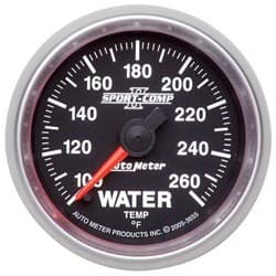 2-1/16 WATER TEMP 100-260'F SPORT COMP II, FULL SWEEP ELEC AUTO METER - 3655