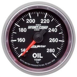 2-1/16 OIL TEMP 140-280'F SPORT COMP II FULL SWEEP ELECT AUTO METER - 3656