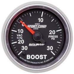 2-1/16 BOOST-VAC, 30 IN HG/30 2-1/16  SPORT-COMP II AUTO METER - 3659