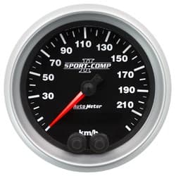 SPORT-COMP II 3-3/8 GPS SPEEDO 225KPH, INTERNAL GPS ANTENNA AUTO METER - 3680-M
