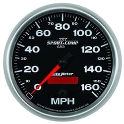 SPORT-COMP II 5"  SPEEDOMETER 160MPH, IN DASH, ELECTRONIC AUTO METER - 3689