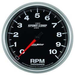 SPORT-COMP II 5" TACHOMETER 10,000RPM, IN-DASH AUTO METER - 3698