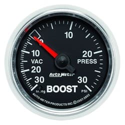 GS 2-1/16" BOOST/VAC 30PSI MECHANICAL, 30IN/HG-30PSI AUTO METER / 3803