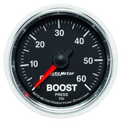 GS 2-1/16" BOOST 0-60PSI MECHANICAL GAUGE, 10FT TUBING AUTO METER - 3805