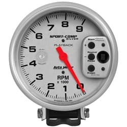 ULTRA-LIGHT 5" TACHO 9,000RPM PLAYBACK WITH LAUNCH LIGHT AUTO METER - 3964