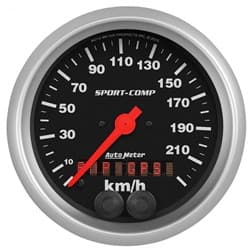 SPORT-COMP 3-3/8" GPS SPEEDO 225KPH, INTERNAL GPS ANTENNA AUTO METER - 3982-M