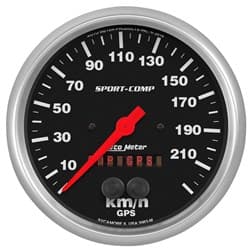SPORT-COMP 5" GPS SPEEDO 225KPH, INTERNAL GPS ANTENNA AUTO METER - 3983-M