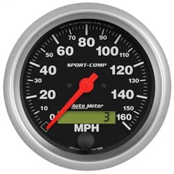 SPORT-COMP 3-3/8 SPEEDO 160MPH IN DASH, ELECTRONIC AUTO METER - 3988