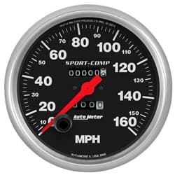 SPORT-COMP 5" SPEEDO 160MPH IN DASH, MECHANICAL AUTO METER - 3995