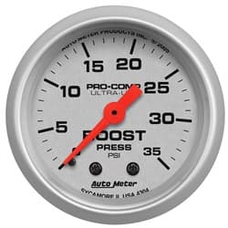 ULTRA-LITE 2-1/16" BOOST GAUGE 0-35PSI, MECHANICAL, 10FT AUTO METER - 4304