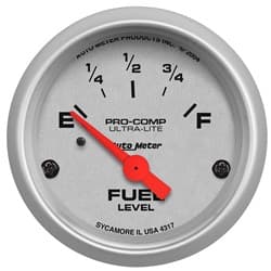 ULTRA-LITE 2-1/16" FUEL LEVEL 0-30 OHM, SHORT SWEEP ELECT AUTO METER - 4317