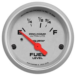 ULTRA-LITE 2-1/16" FUEL LEVEL 16-158 OHM, SHORT SWEEP ELECT AUTO METER - 4318
