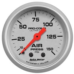 ULTRA-LITE 2-1/16" AIR PRESS 0-150PSI, MECHANICAL, 10FT AUTO METER - 4320